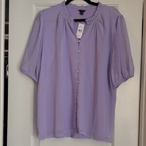 Ann Taylor Lavender Button-Up Blouse